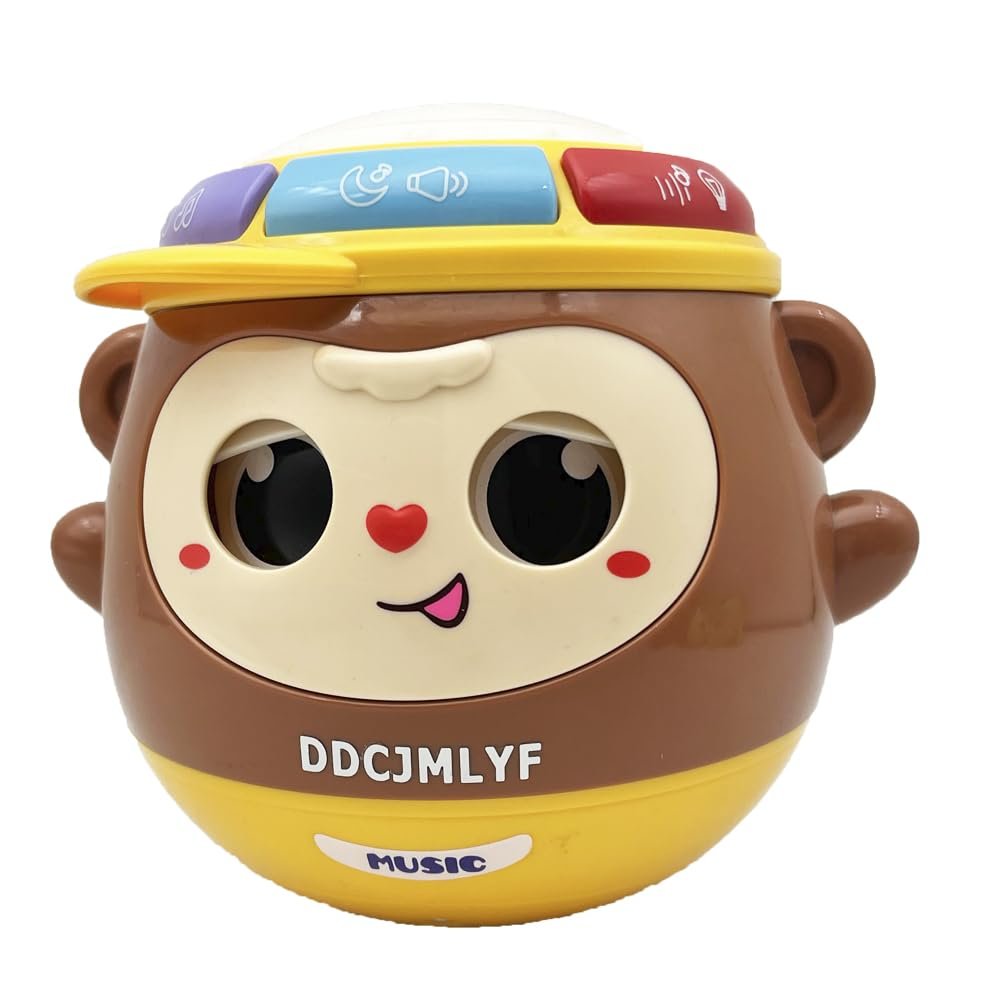 Baby Toys for 6 to 12 Months, Cute Monkey Drum Musical Toys for 12-18 Months Kids, Tummy Time Toys for Baby 0-3-6-9 Months