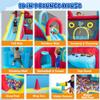 Inflatable Bounce House with Double Slides, 10 in 1 Bouncy House with 750W Blower, Toy Stand, Splash Pool, Climbing Wall, Jumping, Water Cannon, Basketball, Deep Pool for Kids Indoor Outdoor (Blue) view 3