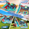 Inflatable Bounce House with Double Slides, 10 in 1 Bouncy House with 750W Blower, Toy Stand, Splash Pool, Climbing Wall, Jumping, Water Cannon, Basketball, Deep Pool for Kids Indoor Outdoor (Blue) view 4