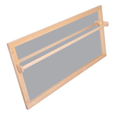 Adena Montessori Mirror for Toddlers - Wooden Baby Safe Mirror with Shatterproof Glass - Tummy Time & Self-Discovery Toy for Babies 1-3 Years Old