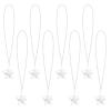 U-MOJOK 8 Pack White Light Up Necklaces Flashing Star Bead Necklaces Glow In The Dark Party Supplies for Weddings Birthday Valentines Mardi Gras July 4th Halloween Christmas view 1