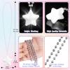 U-MOJOK 8 Pack White Light Up Necklaces Flashing Star Bead Necklaces Glow In The Dark Party Supplies for Weddings Birthday Valentines Mardi Gras July 4th Halloween Christmas view 2