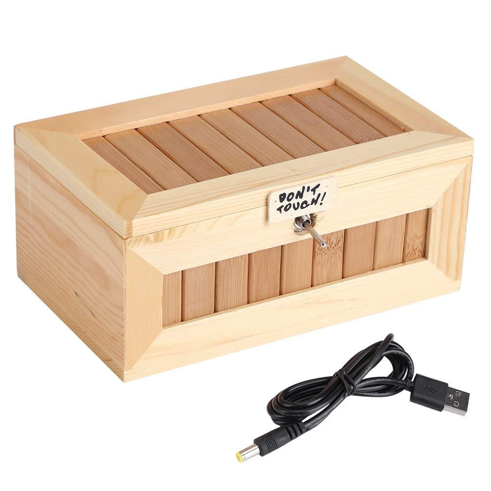 Wooden USB Electronic Box Toy, Cute Funny Interac Stress Relief , d Desk with USB ed for Home Car, Box Toy for Birthday