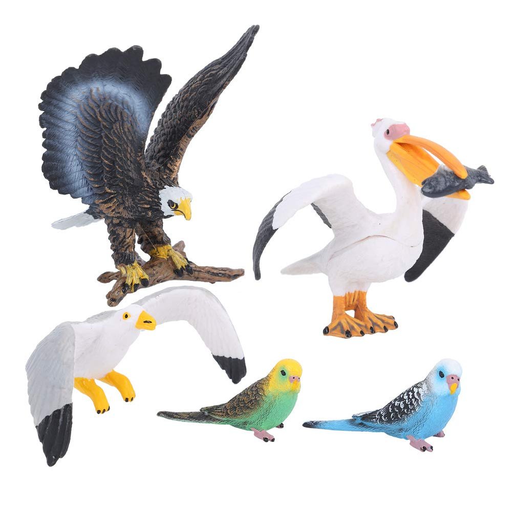 SparkFeng Simulation Flying Bird Model, al Figurine Eonal Toy, Hand Vivid Bird Statue for Home, Includes 5 for Over 3 Years Old