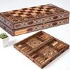 13.8" Luxury Backgammon and Chess Set  Handmade Wooden Inlaid Game Board 3 in 1 for Men, Dad, and Husband view 1