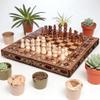 13.8" Luxury Backgammon and Chess Set  Handmade Wooden Inlaid Game Board 3 in 1 for Men, Dad, and Husband view 3