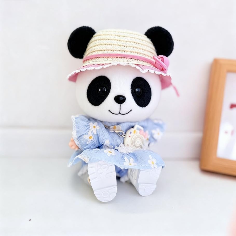 Suitable for 17CM Trendy Doll Clothing, Pants, Shoes, Hats, and Skirts (Flower Suit Blue)