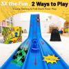 3-Lane Flexible Race Track for Kids - 20FT Flex Race Car Ramp Track with Strong Suction Cups, Rolls Up Portable DIY Racetrack Compatible with Hot Wheels & Diecast 1/64th Cars view 2