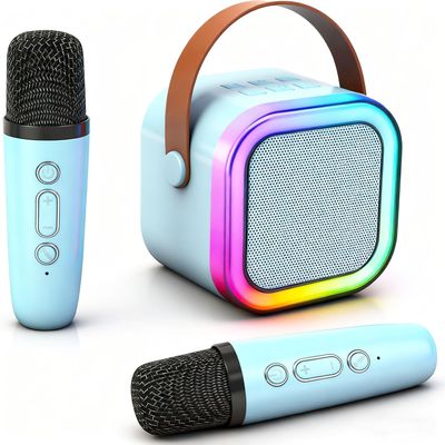 Mini Karaoke Machine for Kids, Toys Christmas Birthday Gifts Ideas for Girls Ages 4, 5, 6, 7, 8, 9, 10, 12+ Years Old, Portable MP3 Player with 2 Wireless Mics for Party (Blue)