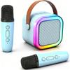 Mini Karaoke Machine for Kids, Toys Christmas Birthday Gifts Ideas for Girls Ages 4, 5, 6, 7, 8, 9, 10, 12+ Years Old, Portable MP3 Player with 2 Wireless Mics for Party (Blue) view 1