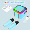 Mini Karaoke Machine for Kids, Toys Christmas Birthday Gifts Ideas for Girls Ages 4, 5, 6, 7, 8, 9, 10, 12+ Years Old, Portable MP3 Player with 2 Wireless Mics for Party (Blue) view 3
