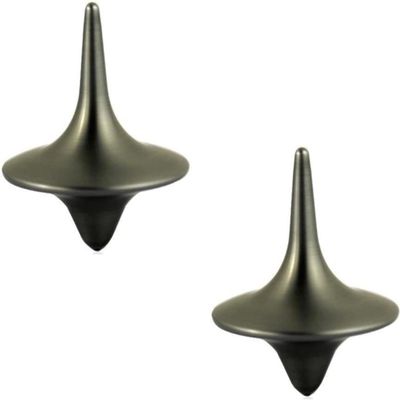 2Pcs Accurate Spinning Top, Portable Precision Metal Spinner, Exquisite Perfect Balance Desktop Gyro, Vintage Totem Zinc Alloy Spinning Top
