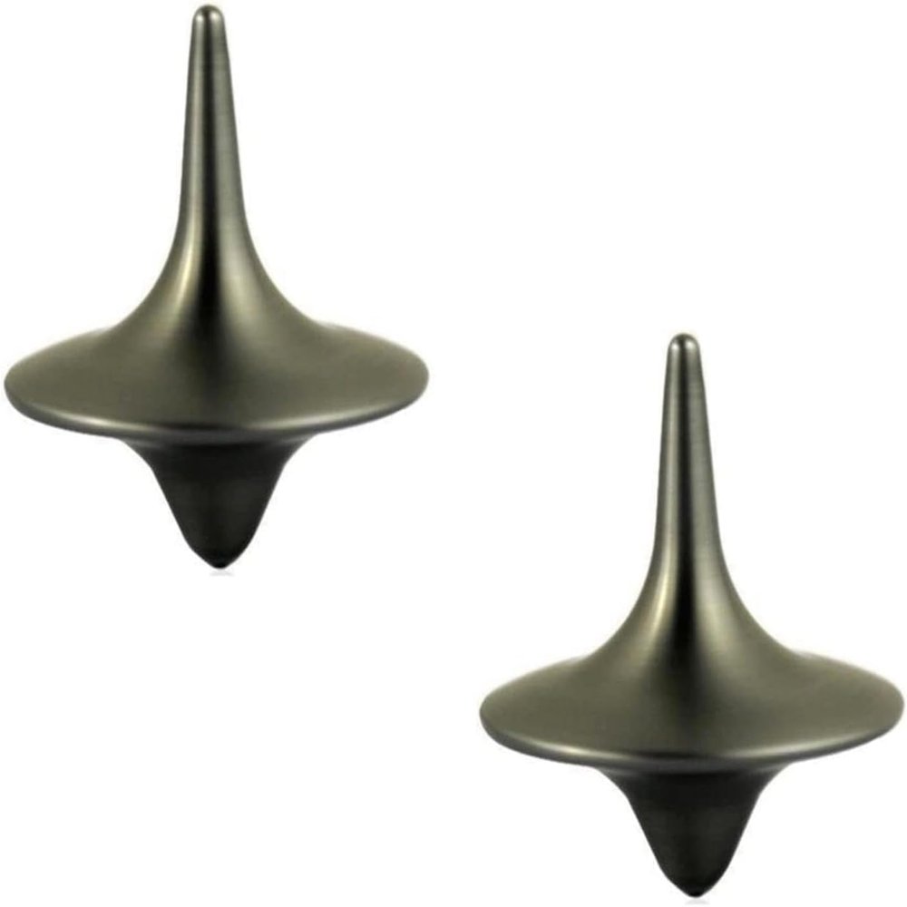 2Pcs Accurate Spinning Top, Portable Precision Metal Spinner, Exquisite Perfect Balance Desktop Gyro, Vintage Totem Zinc Alloy Spinning Top