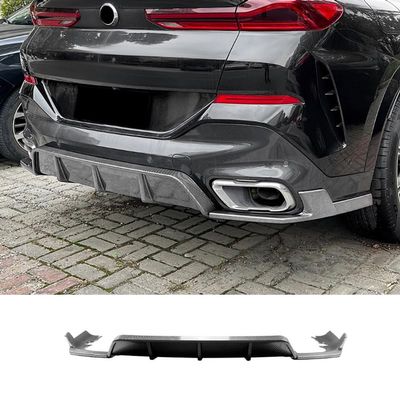 ERIDANUS Auto Accessories for BMW X6 G06 2020-2023 MPRear Bumper Splitter Spoiler Lip (Carbon Fiber Style) ABS 1PCS