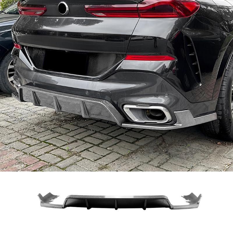 ERIDANUS Auto Accessories for BMW X6 G06 2020-2023 MPRear Bumper Splitter Spoiler Lip (Carbon Fiber Style) ABS 1PCS