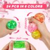 24 Pack Valentines Day Gifts for Kids Classroom Stress Balls with Valentines Cards for Kids School, Stress Relief Squeeze Toys Valentines for Class Party Favors for Boys Girls Classroom Exchange Gift view 3