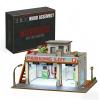 MOCBURIKU 1/64 Scale Diecast Car Display Garage, Compatible with Hot Wheels, 98pcs Wooden Diorama with LED Lights (Parking Lot) view 1