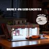 MOCBURIKU 1/64 Scale Diecast Car Display Garage, Compatible with Hot Wheels, 98pcs Wooden Diorama with LED Lights (Parking Lot) view 4