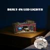 MOCBURIKU 1/64 Scale Wooden Diorama Display Case with LED Lights, Diecast Car Storage Garage for Hot Wheels Matchbox Display, Holds 4 Model Cars, 139PCS (Auto Repair Shop) view 4