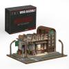 MOCBURIKU Wooden Coffee Shop Diorama Kit for 1/64 Diecast Cars, 109Pcs DIY Display Case Garage with LED Lights, 2-Hour Assembly (Coffee Shop) view 1