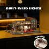 MOCBURIKU Wooden Coffee Shop Diorama Kit for 1/64 Diecast Cars, 109Pcs DIY Display Case Garage with LED Lights, 2-Hour Assembly (Coffee Shop) view 4