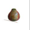 Artisan Hand-Carved Gourd Giro - Green, Red & Natural Finish - Unique Latin American Percussion Instrument view 1