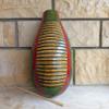 Artisan Hand-Carved Gourd Giro - Green, Red & Natural Finish - Unique Latin American Percussion Instrument view 3