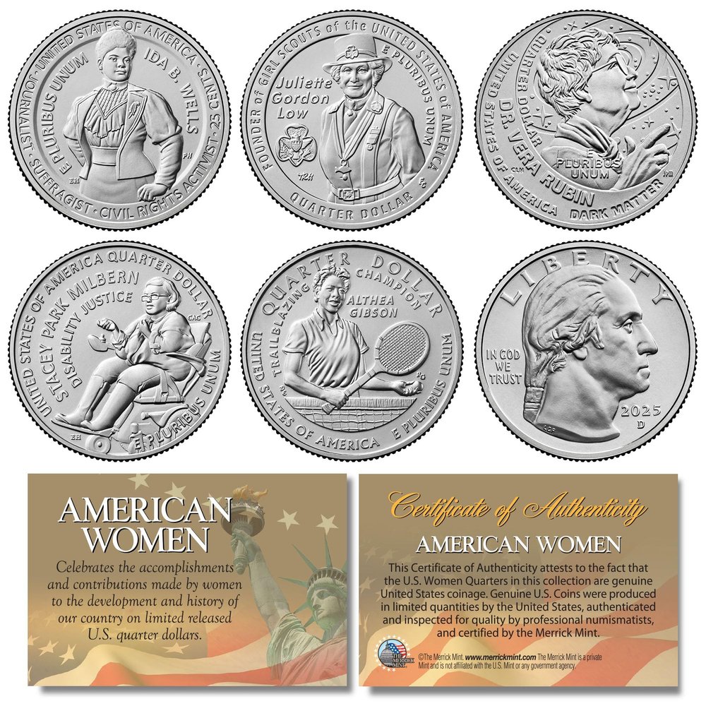 2025 American Women Quarters US Mint 5-Coin Complete Set in Capsules (D-Mint)