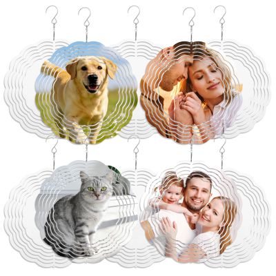 10 Pack 8 Inch Sublimation Wind Spinner Blanks Aluminum Metal Hanging Wind Spinners Sublimation Blanks for Yard Garden Wind Spinner Outdoor Decoration