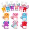 12Pcs Valentines Day Gifts for Kids,Valentines Day Cards with Axolotol Stuffed Animal Gifts,4 Axolotl Plush Toys,Mini Stuffed Animals Set for Boys Girls Classroom Exchange School Party Favors view 2