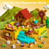 idoot 200PCS Magnetic Blocks Farm Animal Toys, STEM Sensory Building Gifts for Boys and Girls view 2