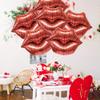 6Pcs Red Lip Balloons, 16 Inch Lips Foil Balloons Cute Kiss Balloons Valentines Day Balloon Kit for Galentines Party Valentine's Day Engagement Wedding Party Decorations view 3