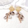 9.4 * 2.3cm Bohemian Shell Alloy Scallop Beach Earrings,golden,9.4 * 2.3cm view 2