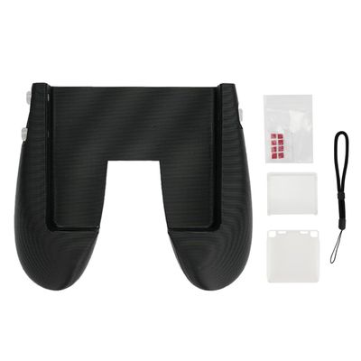 Grip Handle and Protective Case Combo for MM Flip Handheld Game Console (Black Grip with White Case)