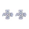 4.4 * 4.1cm Retro Alloy Floral Enamel Pearl Inlaid Earrings For Women,blue,4.4 * 4.1cm view 1