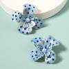 4.4 * 4.1cm Retro Alloy Floral Enamel Pearl Inlaid Earrings For Women,blue,4.4 * 4.1cm view 2