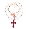 Bohemian Multi-Layer Stacked Alloy Cross Pendant Necklace,red,80+7cm view 1