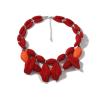 43+7cm Bohemian Double-Layer Bead Geometric Resin Layered Necklace,white,43+7cm view 2