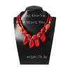 43+7cm Bohemian Double-Layer Bead Geometric Resin Layered Necklace,white,43+7cm view 4