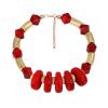 Retro Punk Style Geometric Resin Bead Necklace Accessories For Women,red,48+7cm view 1