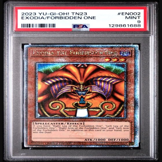 Exodia The Forbidden One, 25th Anniversary Tin, Dueling Heroes, PSA 9 Graded, Trading Card Game