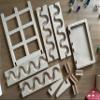 2 Piece Marble Track Set, 2 Winding Tracks, 2 Obstacle Tracks Including Race Tower, Collection Tray, Wooden Marble Track view 4
