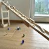 Set of 2 Marble Runs, 4 Winding Runs with Tower, Collecting Tray, Wooden Toy, Marble Track view 3