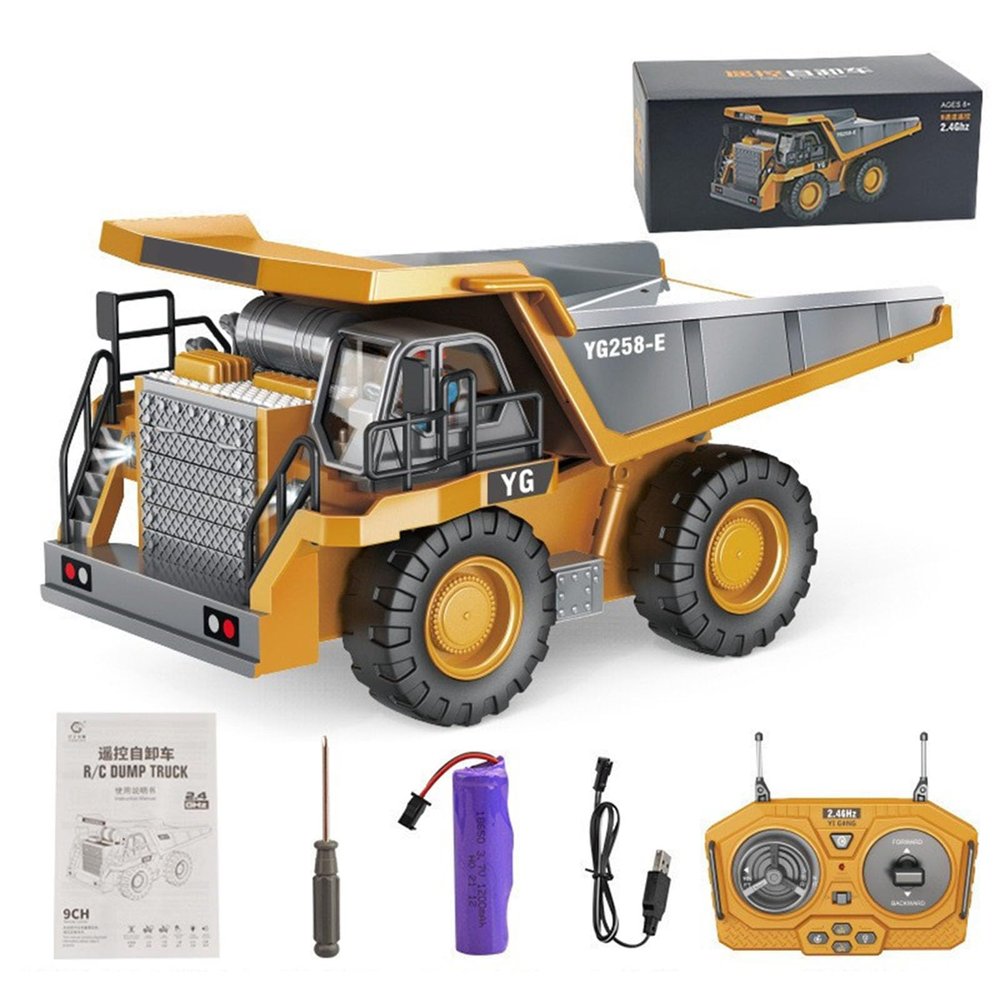 Construction Rc Set of 4, Mini RcConstruction Vehicles Rc Excavator, 2.4ghz Remote Control ConstructionVehicle, Alloy Material Simulate True Scale (Dump Truck)