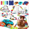 Montessori Track  Ultra-Flexible Machine Track, 184 PCS Glow in The Dark Race Track Set with LED Light-Up Car, DIY Rolling Car Track Creative Race Car Toy for Kids 312 (184 pcs, No Light) view 1