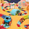 Montessori Track  Ultra-Flexible Machine Track, 184 PCS Glow in The Dark Race Track Set with LED Light-Up Car, DIY Rolling Car Track Creative Race Car Toy for Kids 312 (184 pcs, No Light) view 2