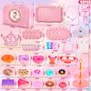 Hohosunlar Tea Party Set for Little Girls, Princess Tea Time Toy for Toddler, Tin Tea Set Include Tea Cups Teapot Dessert Kitchen Pretend Play with Carrying Case, Easter Birthday Gift for Kids Age 3-8 view 2