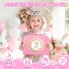 Hohosunlar Tea Party Set for Little Girls, Princess Tea Time Toy for Toddler, Tin Tea Set Include Tea Cups Teapot Dessert Kitchen Pretend Play with Carrying Case, Easter Birthday Gift for Kids Age 3-8 view 3
