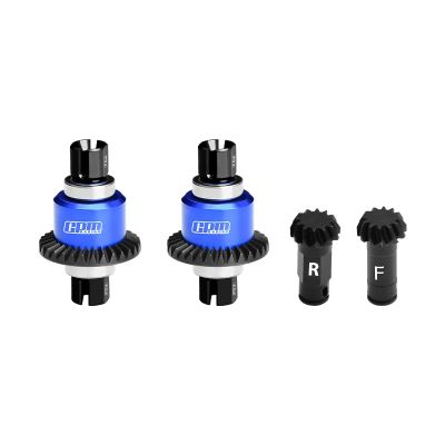 4140 Carbon Steel + Aluminum 7075 Alloy Front & Rear Differential Gear Set 12/30T for Arrma 1:18 Granite GROM / 1:14 Typhon GROM / 1:16 Mojave GROM/Quake GROM/Gorgon GROM - Blue