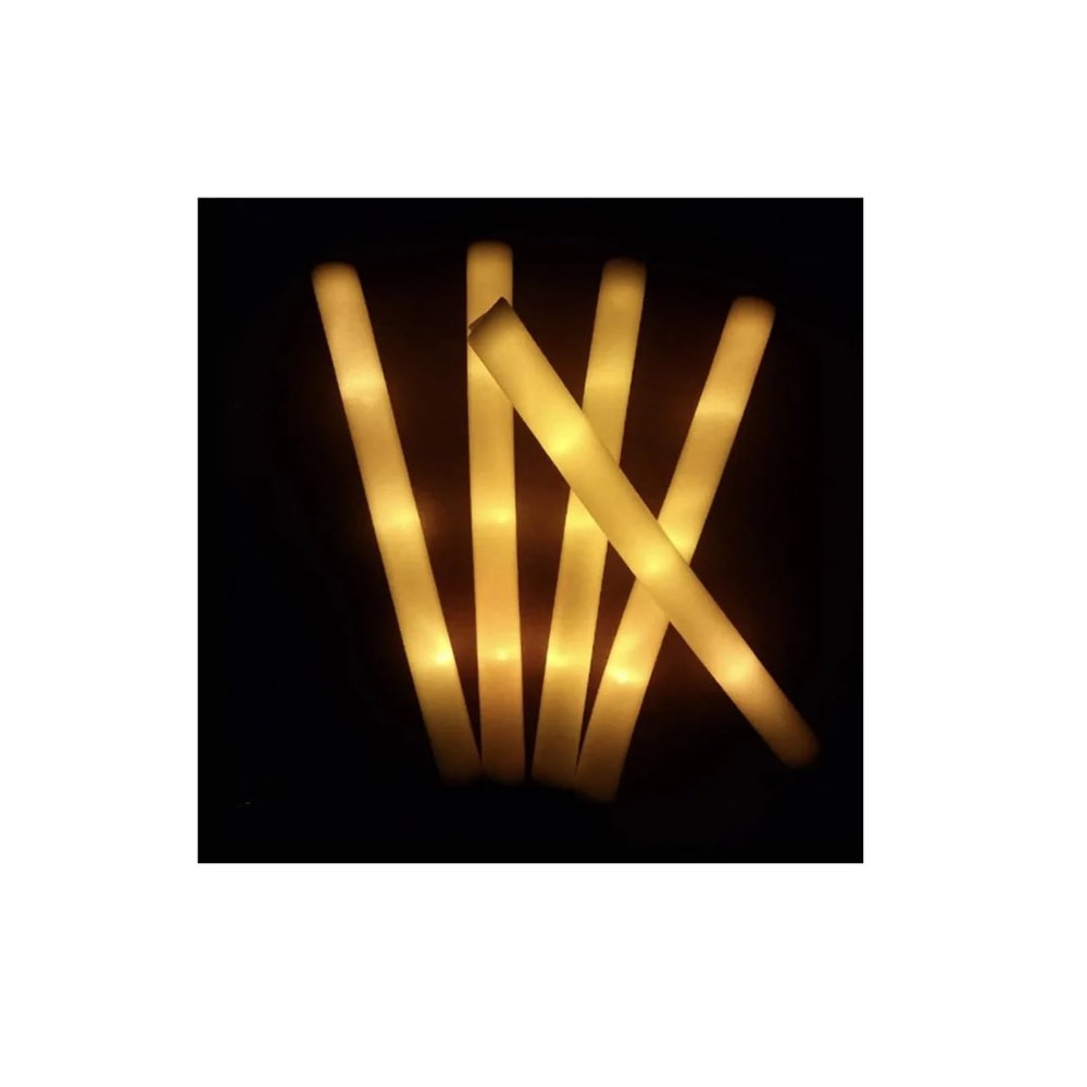 12/24Pcs Glow Sticks Bulk Colorful RGB LED Glow Foam Stick Cheer Tube Dark Light for Xmas Birthday Wedding Party Supplies(12pcs Yellow)